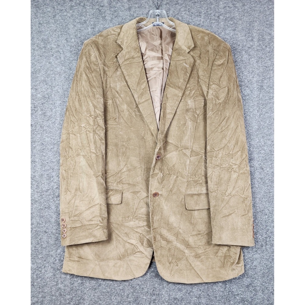 Meeting Street Corduroy Blazer Mens 42L‎ Tan 100% Cotton 2-Button Sport Coat